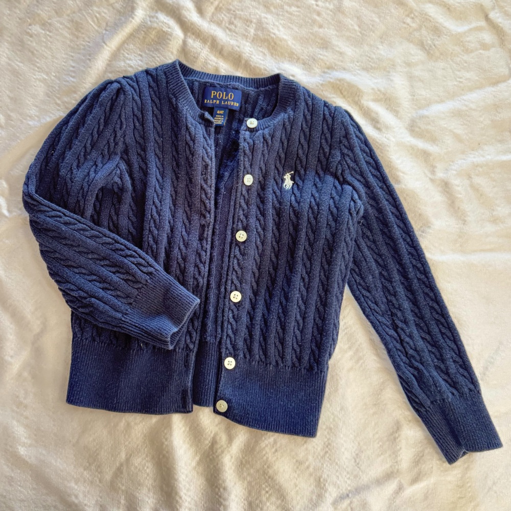 Navy blue Ralph Lauren toddler knit cardigan